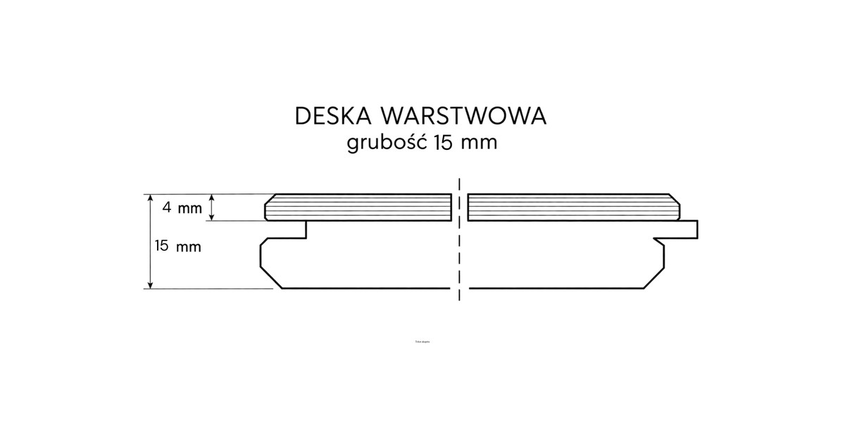 Deska warstwowa — przekrój 15 mm