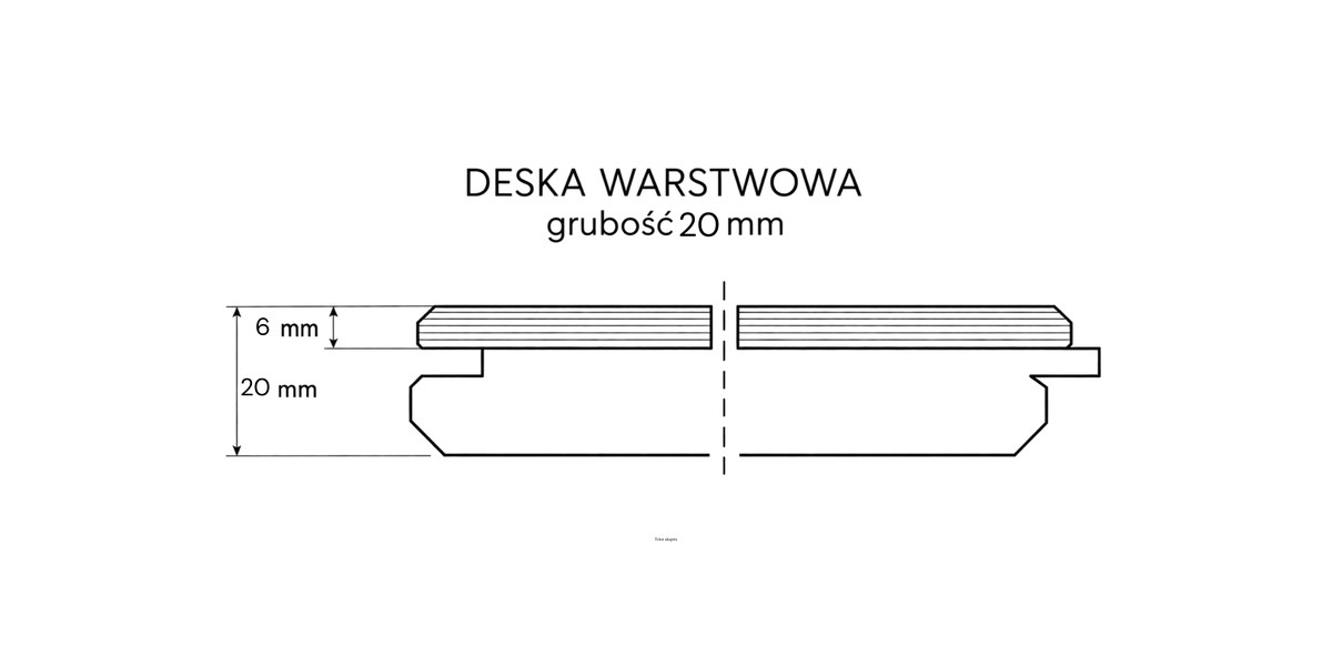 Deska warstwowa — przekrój 20 mm